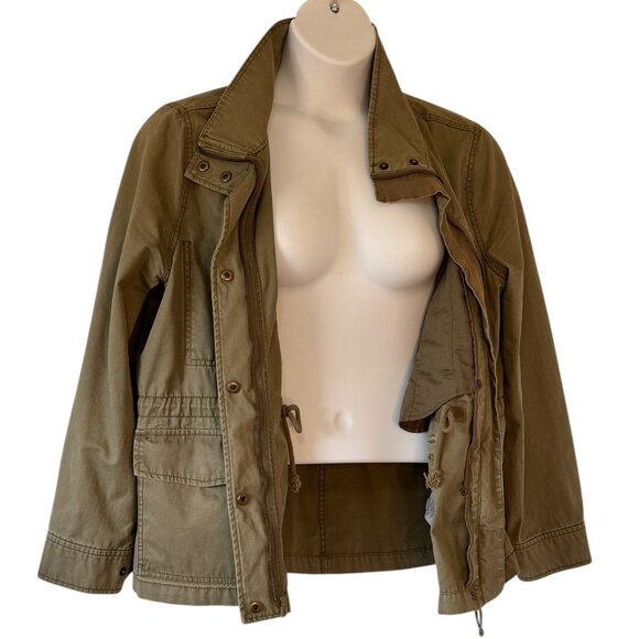 Madewell Fleet Jacket Army Green Utility 4 Pockets Women's Military Front Zip XL - Picture 6 of 12